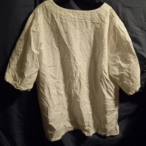 EUC white / off white linen shirt. xl - Picture 2 of 11